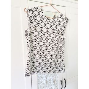 White and Black Aztec Top!